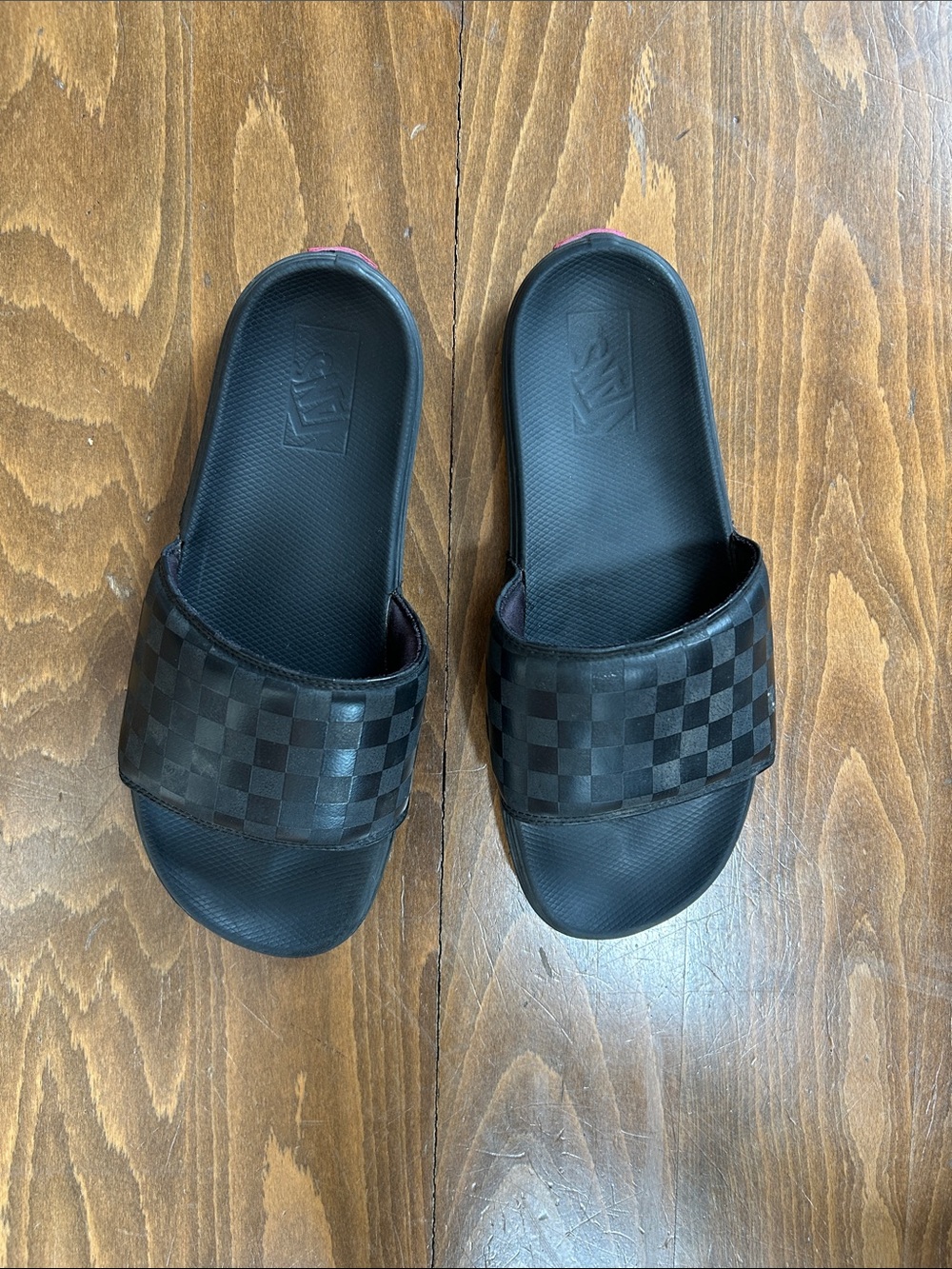Vans Black Checkerboard Slide Sandals